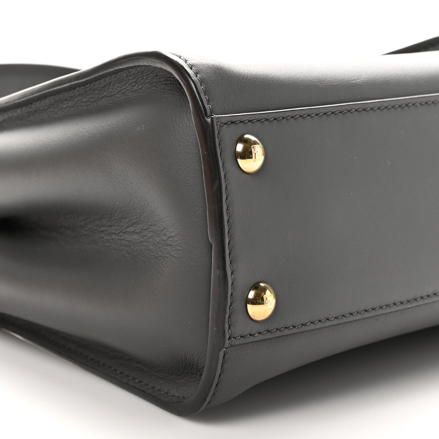 Fendi Vitello Seta Chenille FF Mini Peekaboo Iconic Satchel Anthracite Asfalto 9 of 11