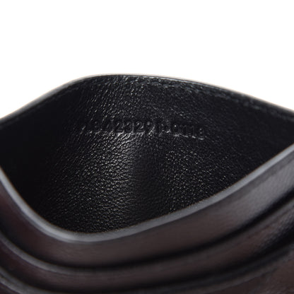 Saint Laurent Grain De Poudre Matelasse Chevron Monogram Credit Card Case Black 9 of 10
