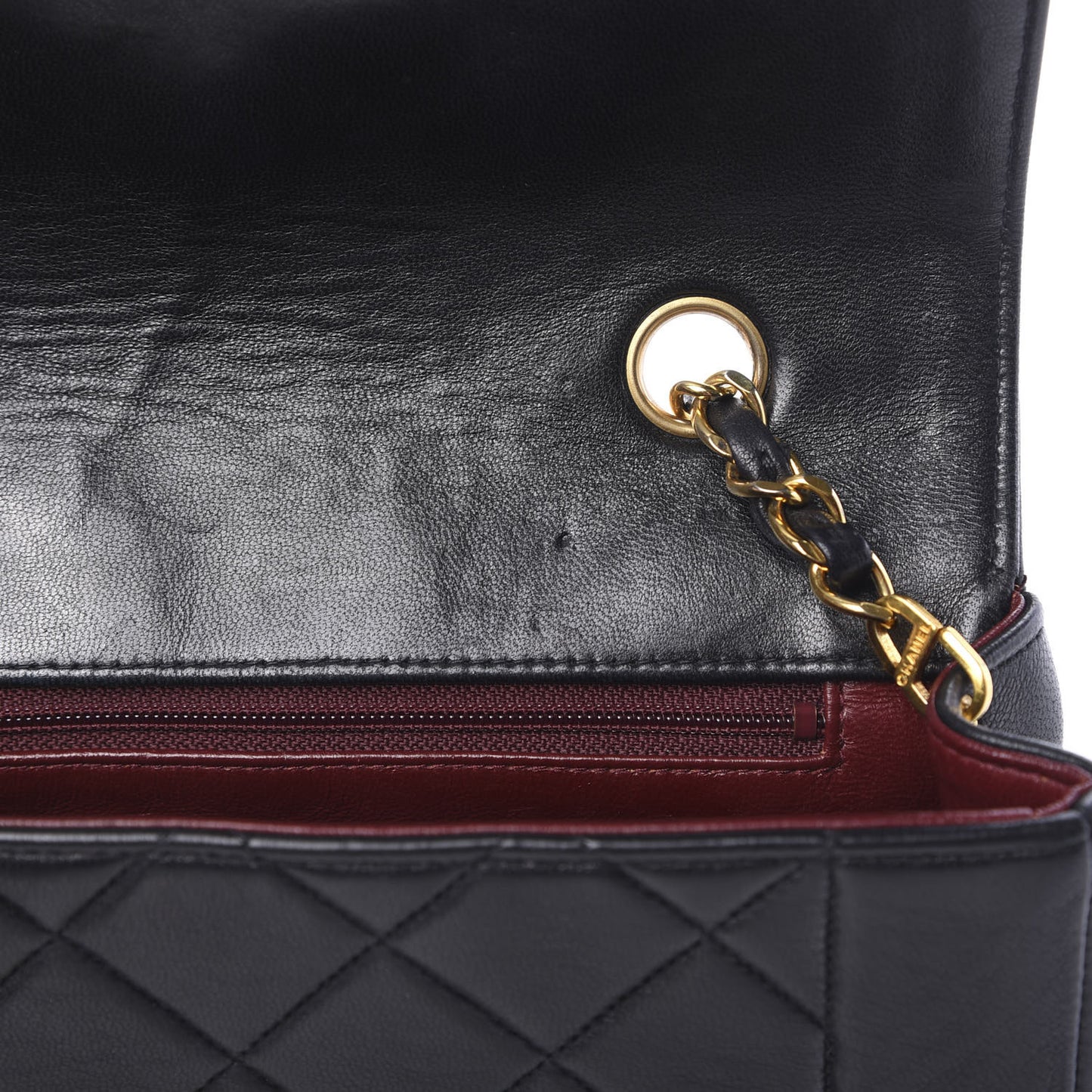 Lambskin Quilted Medium Single Flap Black