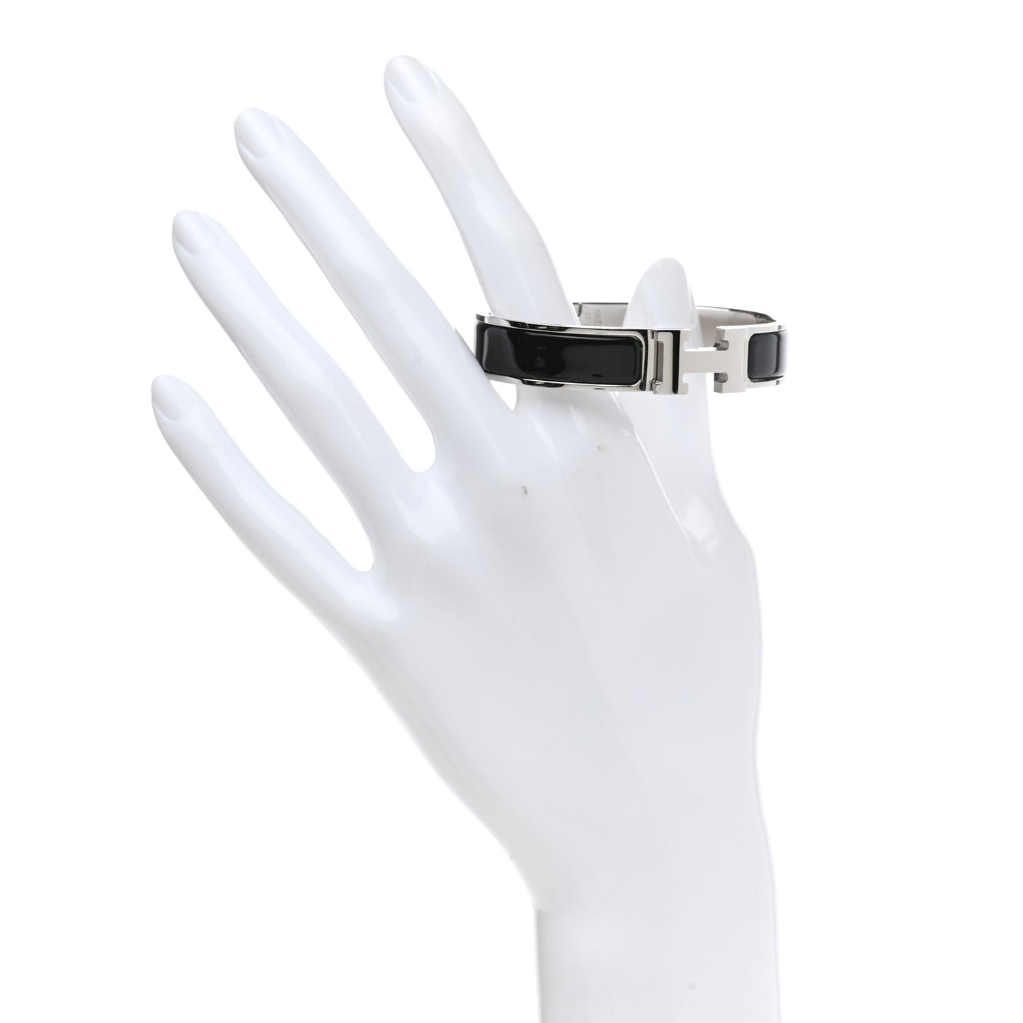 Enamel Narrow Clic Clac H Bracelet PM Black