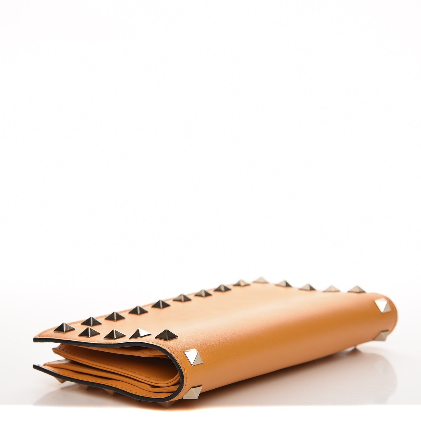 Calfskin Rockstud Continental Wallet Mandarin Sorbet