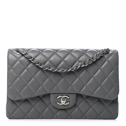 Chanel Caviar Quilted Jumbo Double Flap Grey 1 of 6