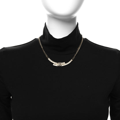 Chanel Crystal CC Choker Necklace Gold 2 of 4