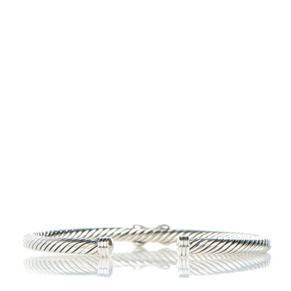 David Yurman Sterling Silver Diamond 4mm X Cable Bracelet 3 of 5