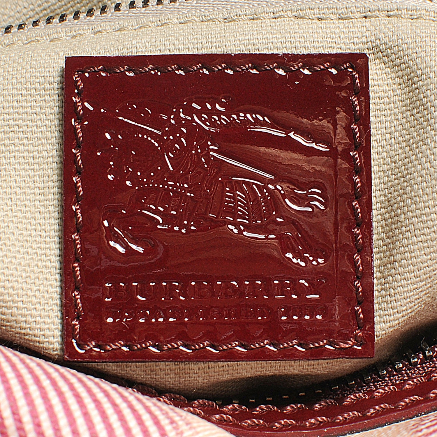 Burberry Nova Check Heart Small Chester Bowling Bag Berry Red 6 of 10