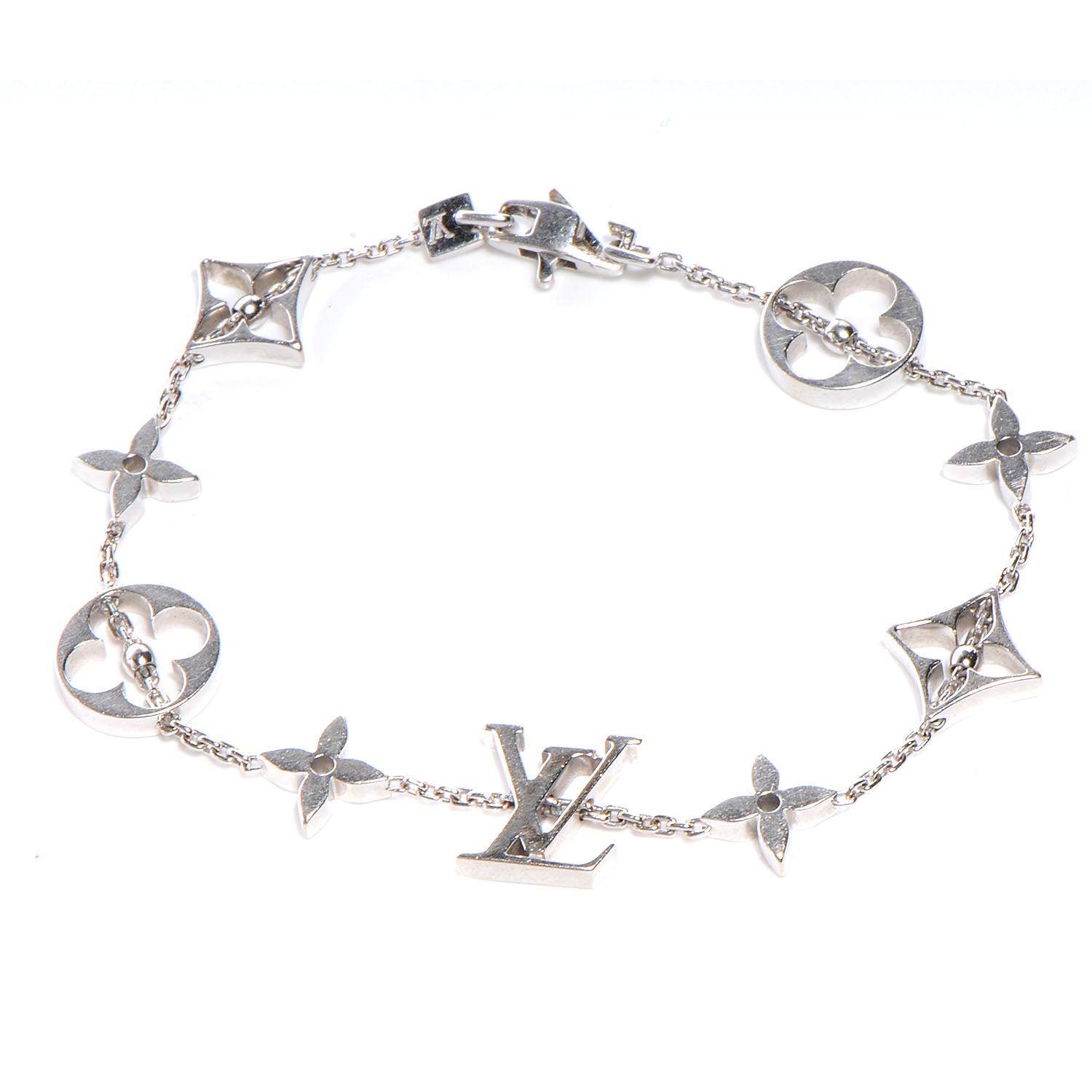 Louis Vuitton Monogram Bracelet White Gold 1 of 5