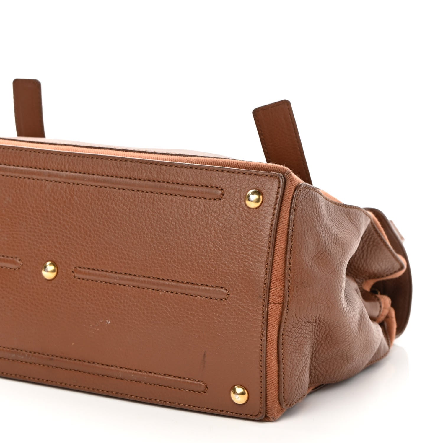Saint Laurent Calfskin Canvas Medium Muse Two Brown 9 of 12