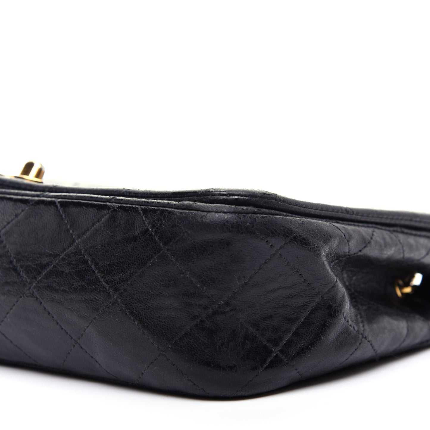 Lambskin Quilted Small Single Flap Black