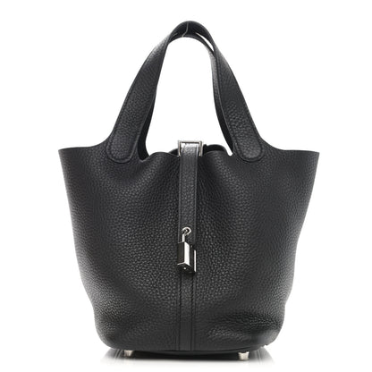 Hermes Taurillon Clemence Picotin Lock 18 PM Black 1 of 9