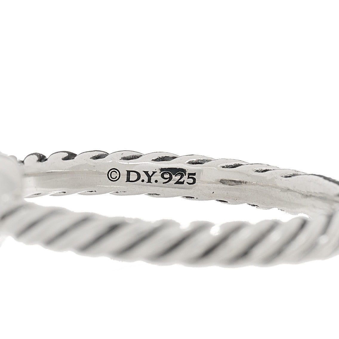 David Yurman Sterling Silver Diamond Cable Classics Heart Ring 52 6 4 of 4
