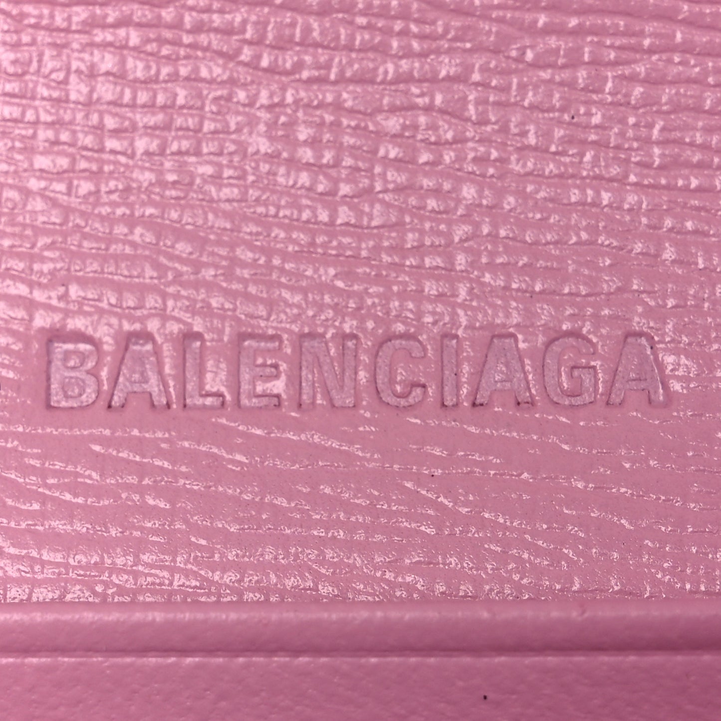 Calfskin Stripe Embossed Gossip Chain Bag XS Candy Pink
