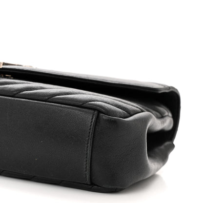 Saint Laurent Sheepskin Matelasse Chevron Monogram Medium College Bag Black 10 of 10