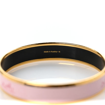 Hermes Enamel Printed Caleche Medium Bracelet 65 Rose Dragee 4 of 5