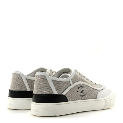 Hermes Canvas Calfskin Get Sneakers 38 Prunoir Blanc 5 of 11