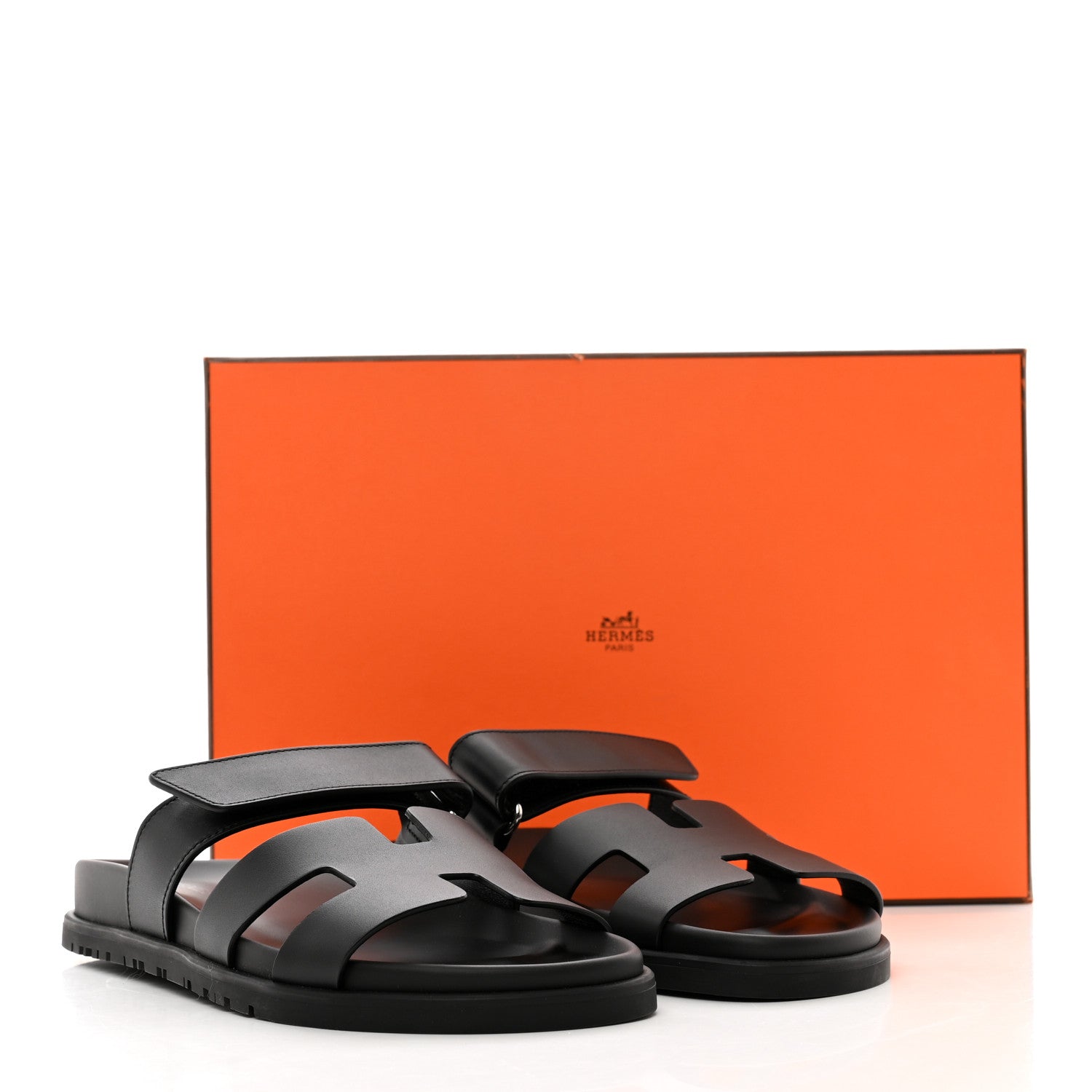 Hermes Calfskin Womens Chypre Sandals 36 Black 9 of 9