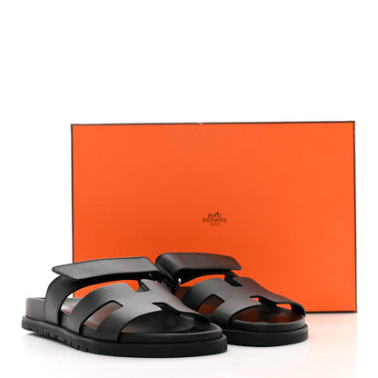 Hermes Calfskin Womens Chypre Sandals 36 Black 9 of 9