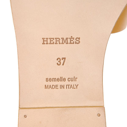Hermes Calfskin Oran Sandals 37 Ocre Jaune 7 of 10