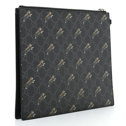 Gucci GG Supreme Monogram Tigers Zip Pouch Black Multicolor 3 of 8
