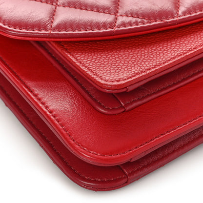 Chanel Calfskin Caviar Quilted Chain Handle Flap Red 8 of 11