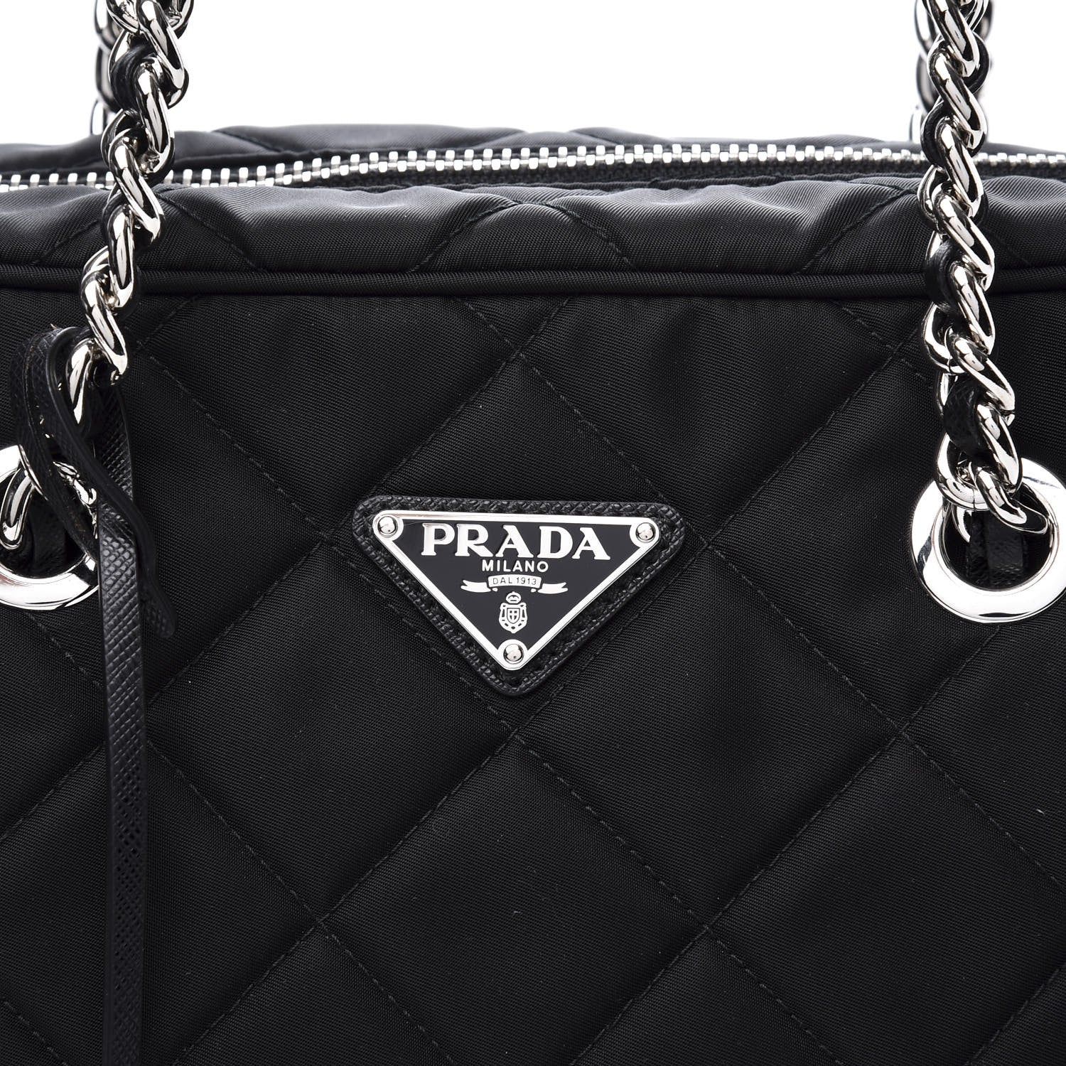 Prada Nylon Tessuto Impuntu Quilted Shoulder Bag Black 10 of 10