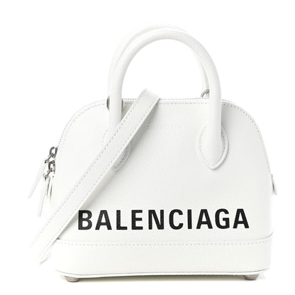 Balenciaga Grained Calfskin XXS Ville Top Handle Bag White Black 1 of 8
