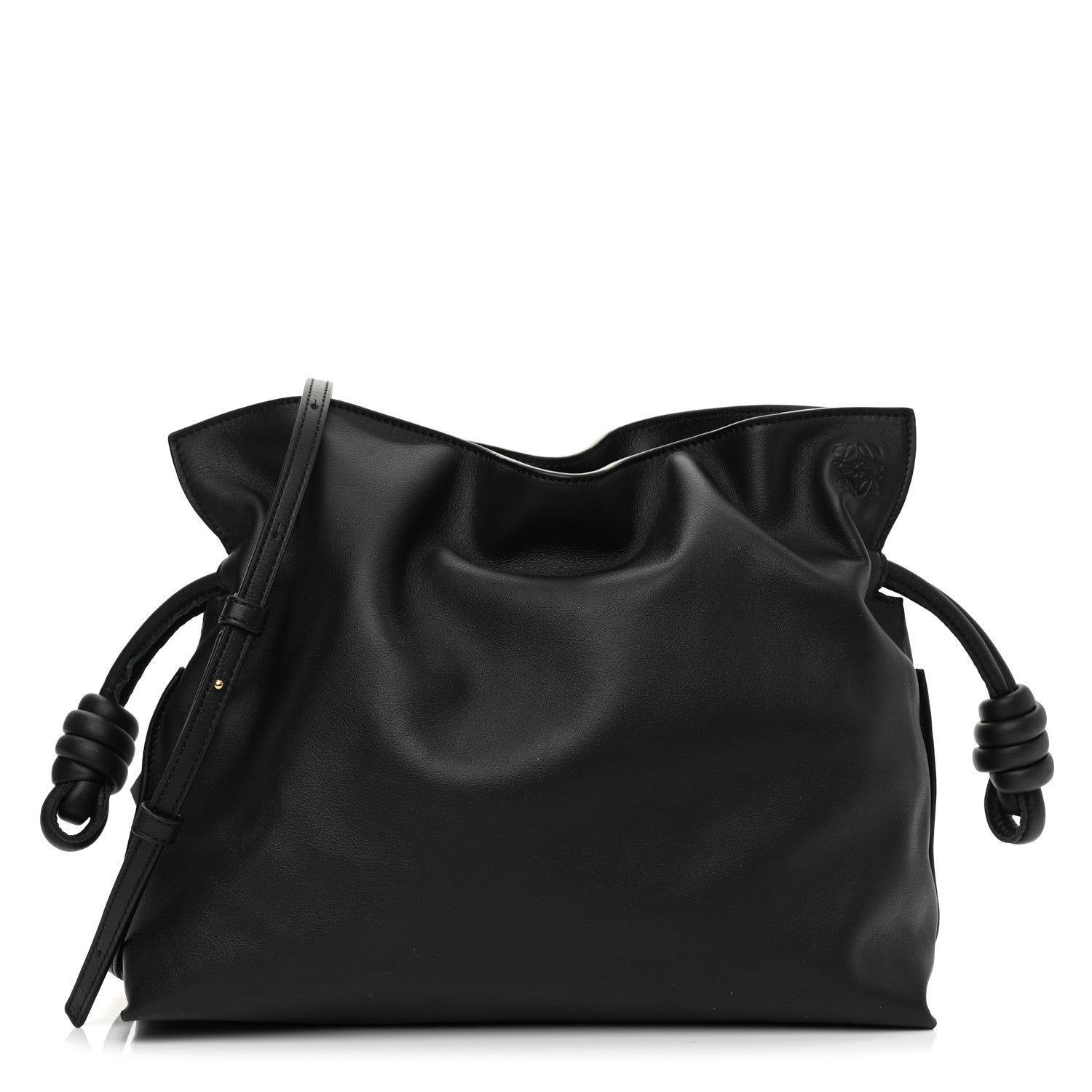Loewe Calfskin Mini Flamenco Knot Clutch Black 1 of 8