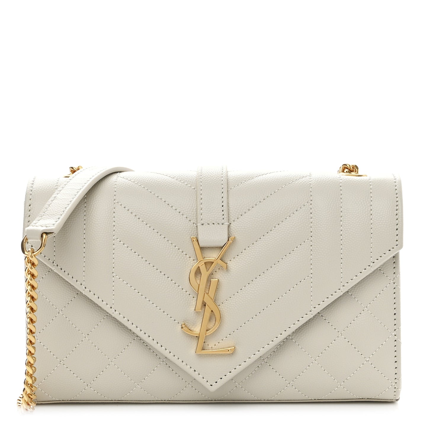 Grain De Poudre Textured Mixed Matelasse Triquilt Small Monogram Satchel Crema Soft