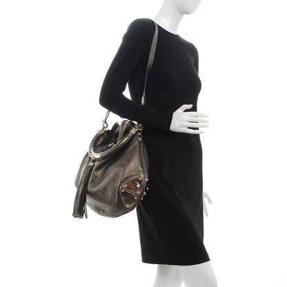 Gucci Metallic Guccissima Large Indy Top Handle Hobo Pewter 3 of 8