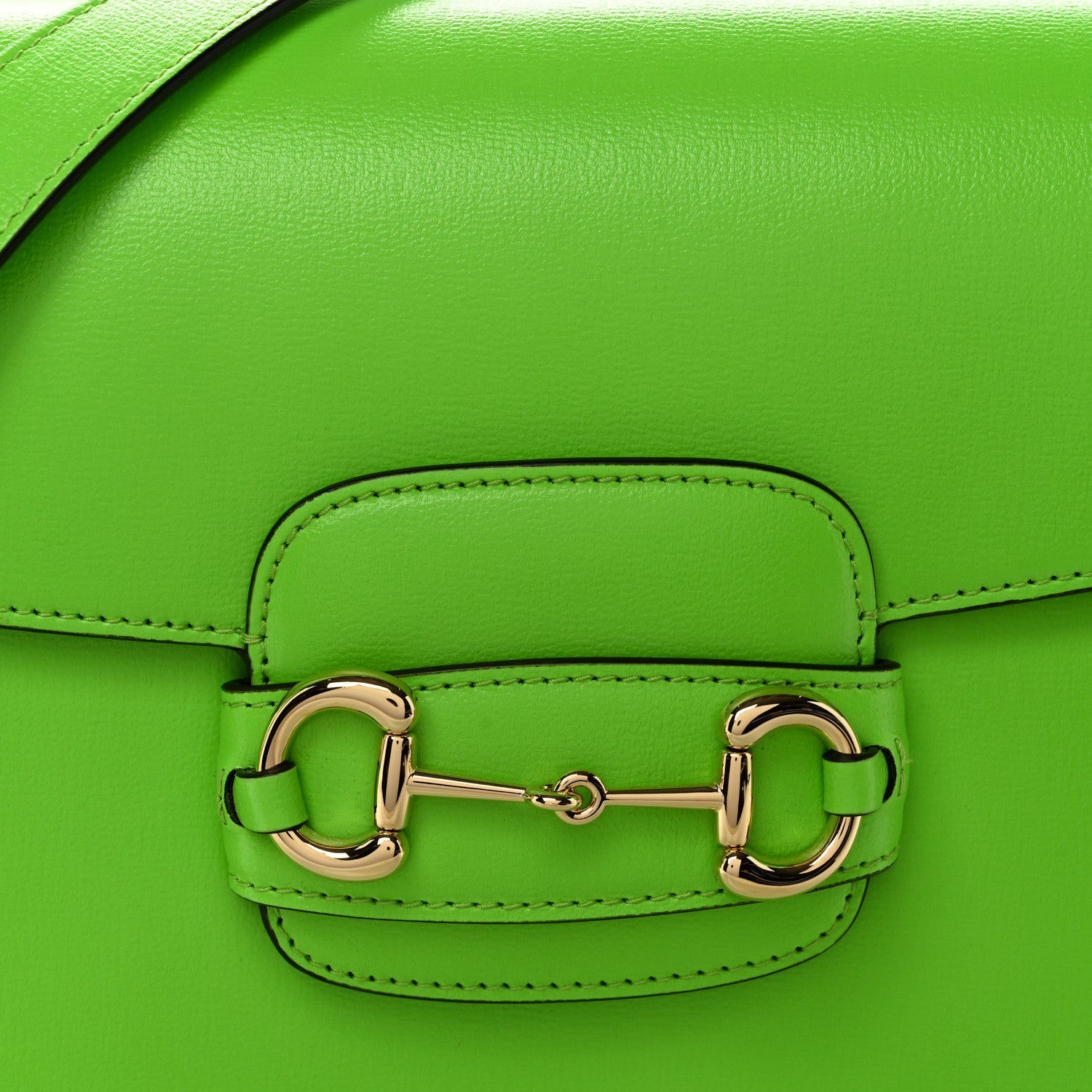 Gucci Azalea Calfskin Horsebit 1955 Shoulder Bag Electric Green 8 of 10