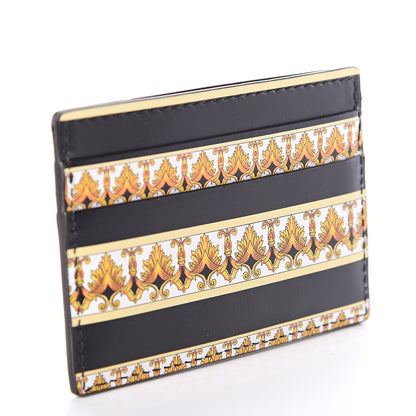 Versace Calfskin Baroque Print Card Holder Black 2 of 5