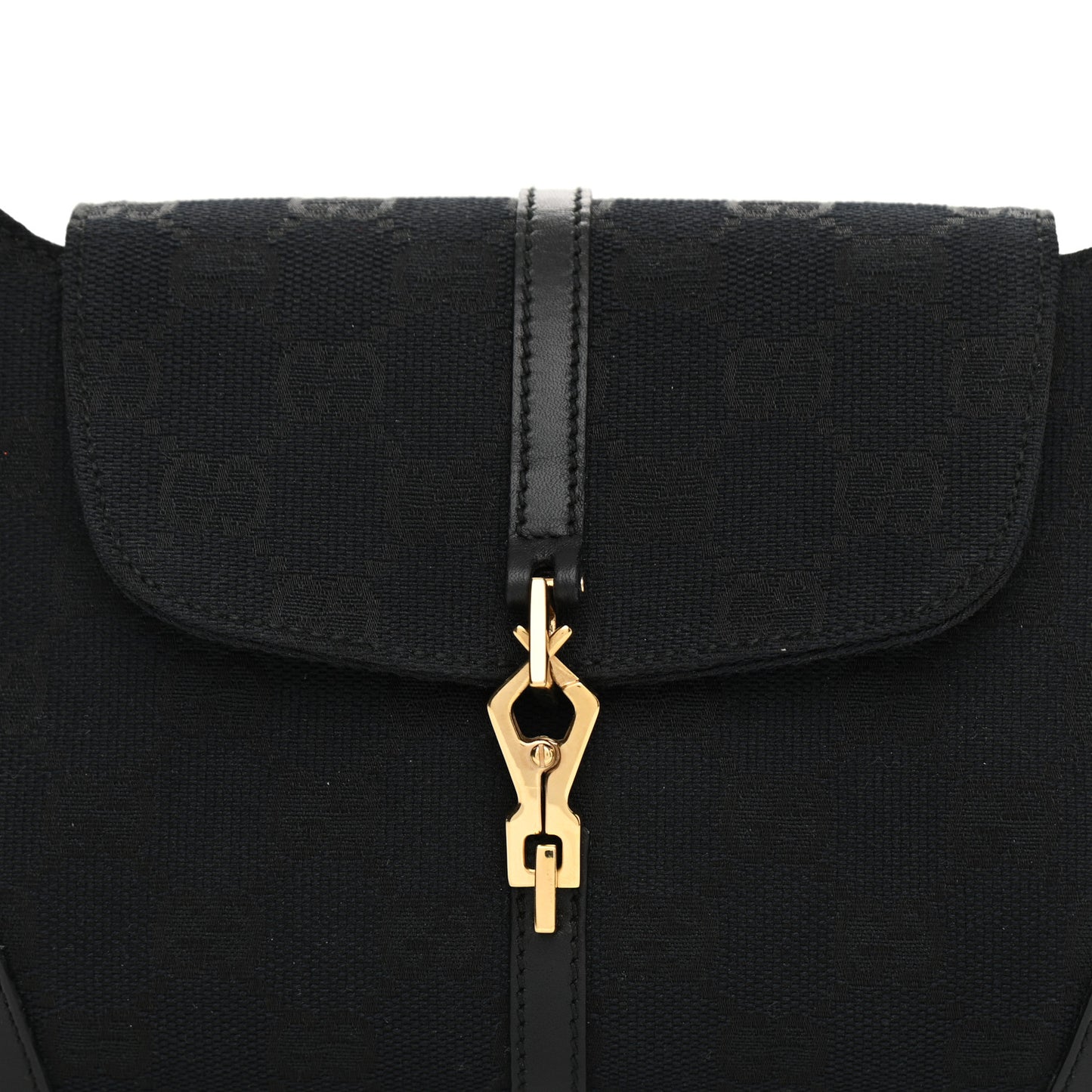 Calfskin Monogram Bamboo Handle Jackie O Hobo Black