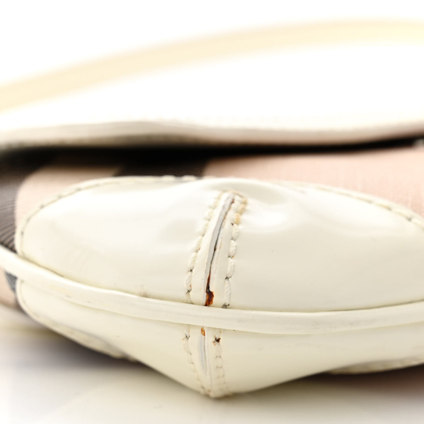 Nova Check Patent Calfskin Flap Shoulder Bag White