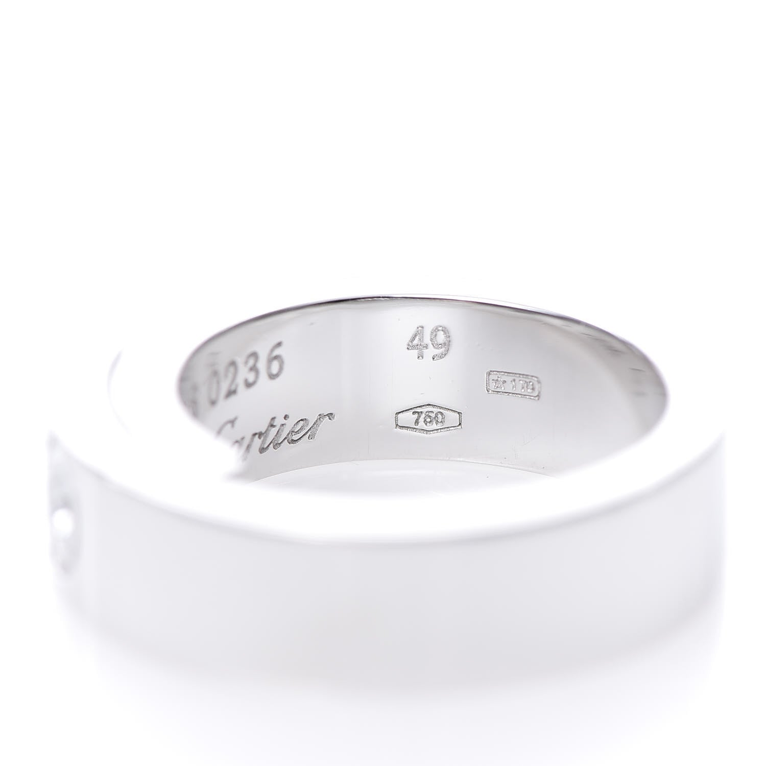 Cartier 18K White Gold Diamond Anniversary Band Ring 49 4.75 6 of 6