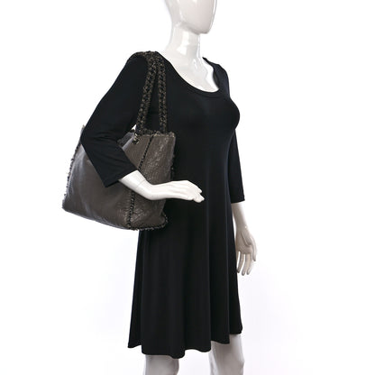 Chanel Glazed Calfskin Tweed Tweedy Shopping Tote Brown 2 of 8