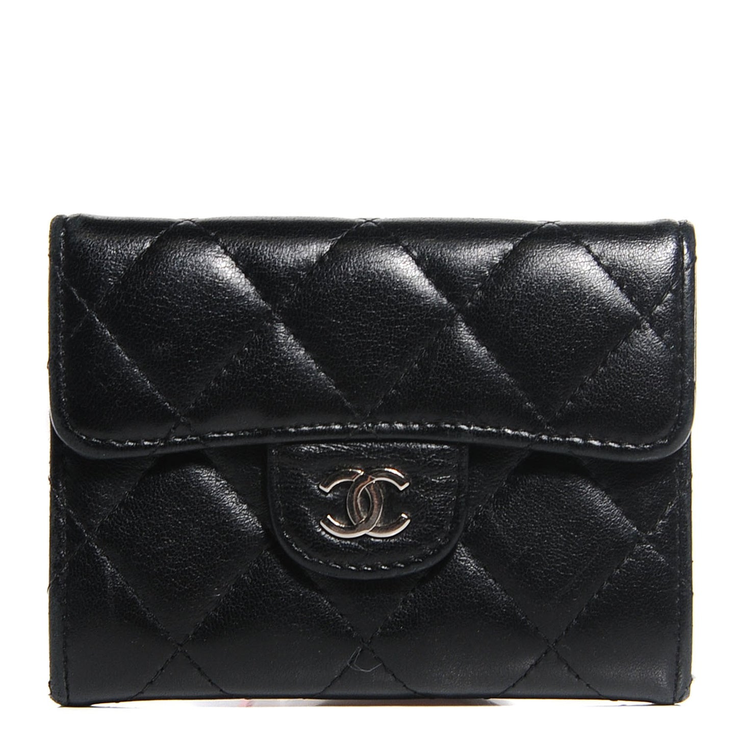 Lambskin Quilted Coin Purse Black