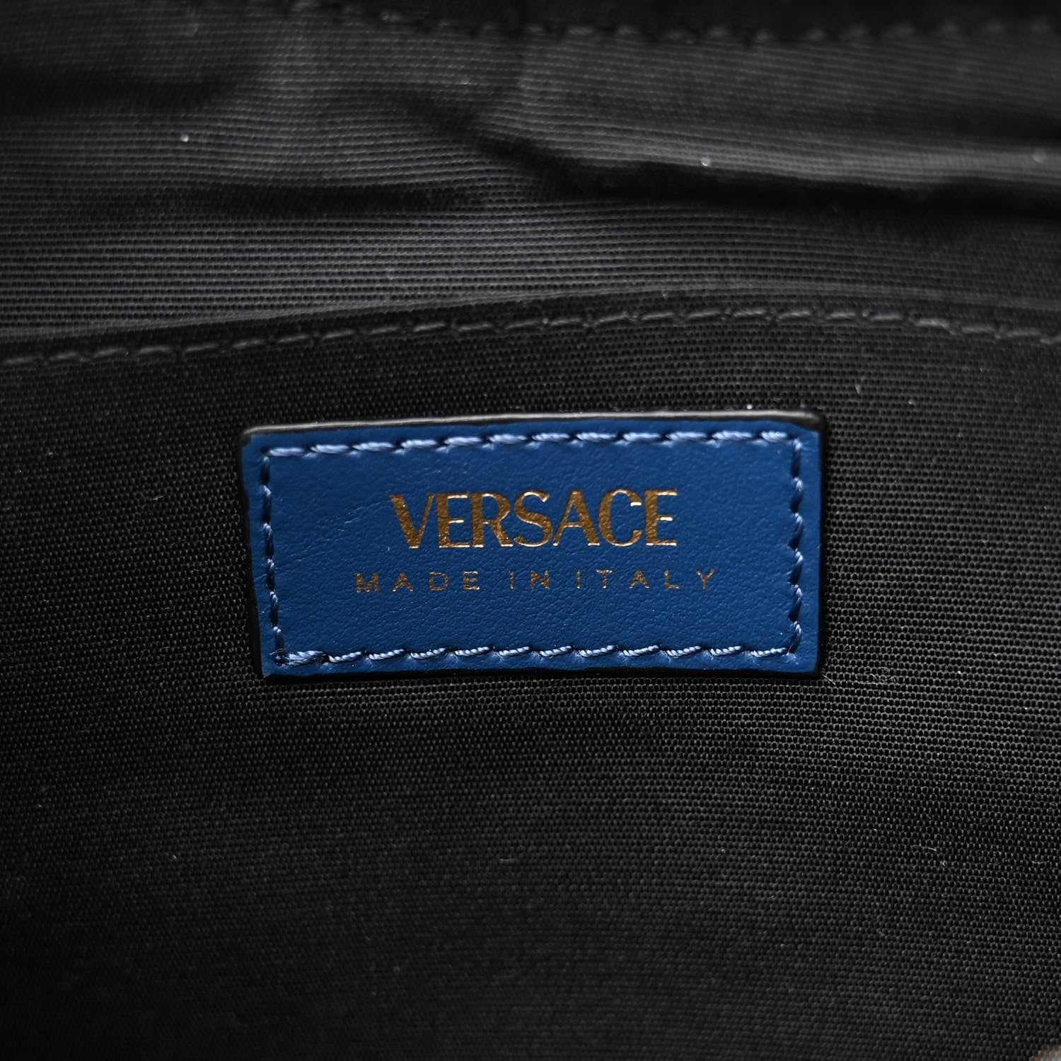 Versace Denim Calfskin Quilted Medusa Half Moon Shoulder Bag Blue 6 of 11
