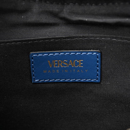 Versace Denim Calfskin Quilted Medusa Half Moon Shoulder Bag Blue 6 of 11