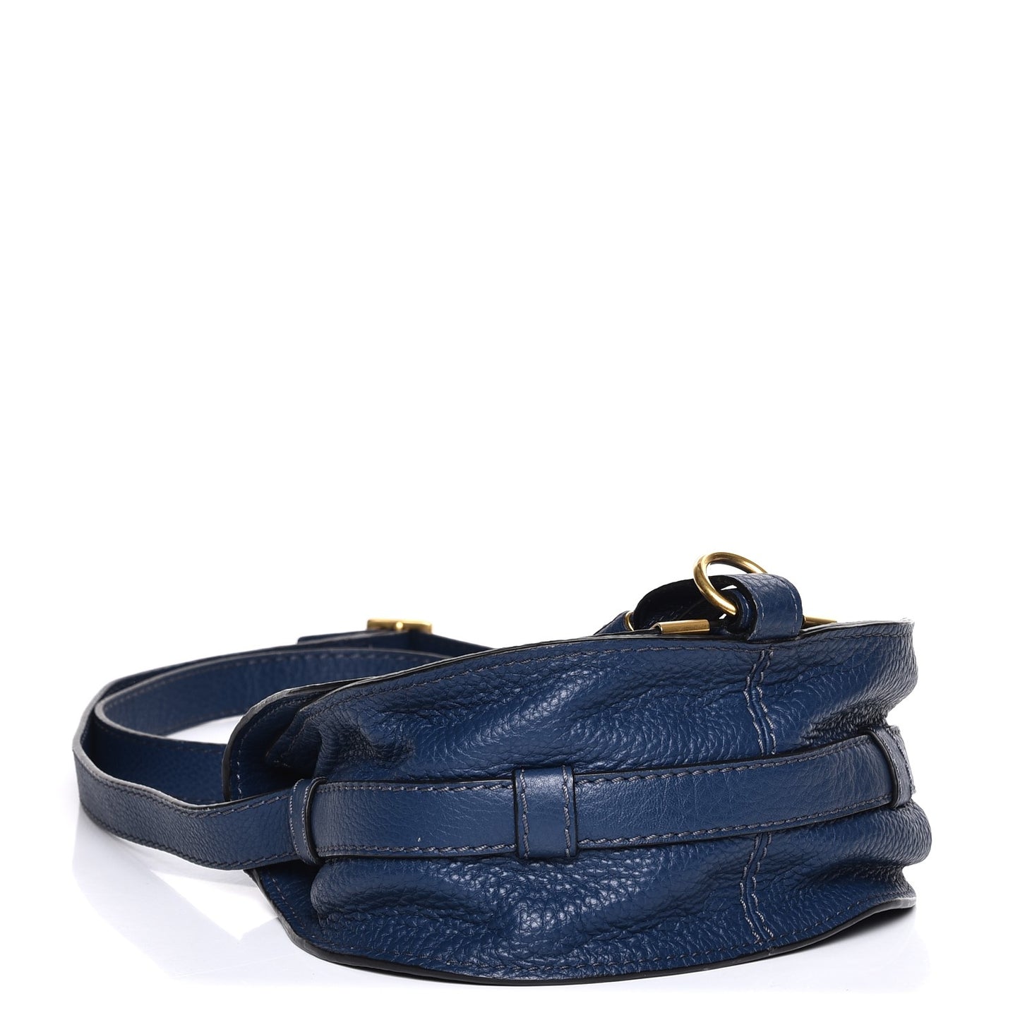 Calfskin Mini Marcie Round Crossbody Bag Royal Navy
