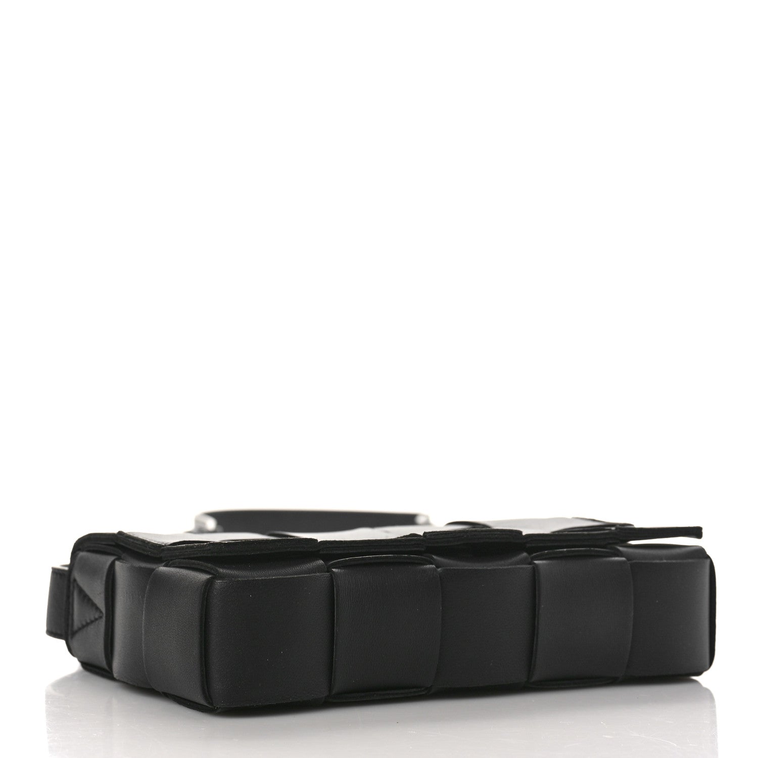 Bottega Veneta Lambskin Maxi Intreccio Small Cassette Crossbody Bag Black 4 of 8