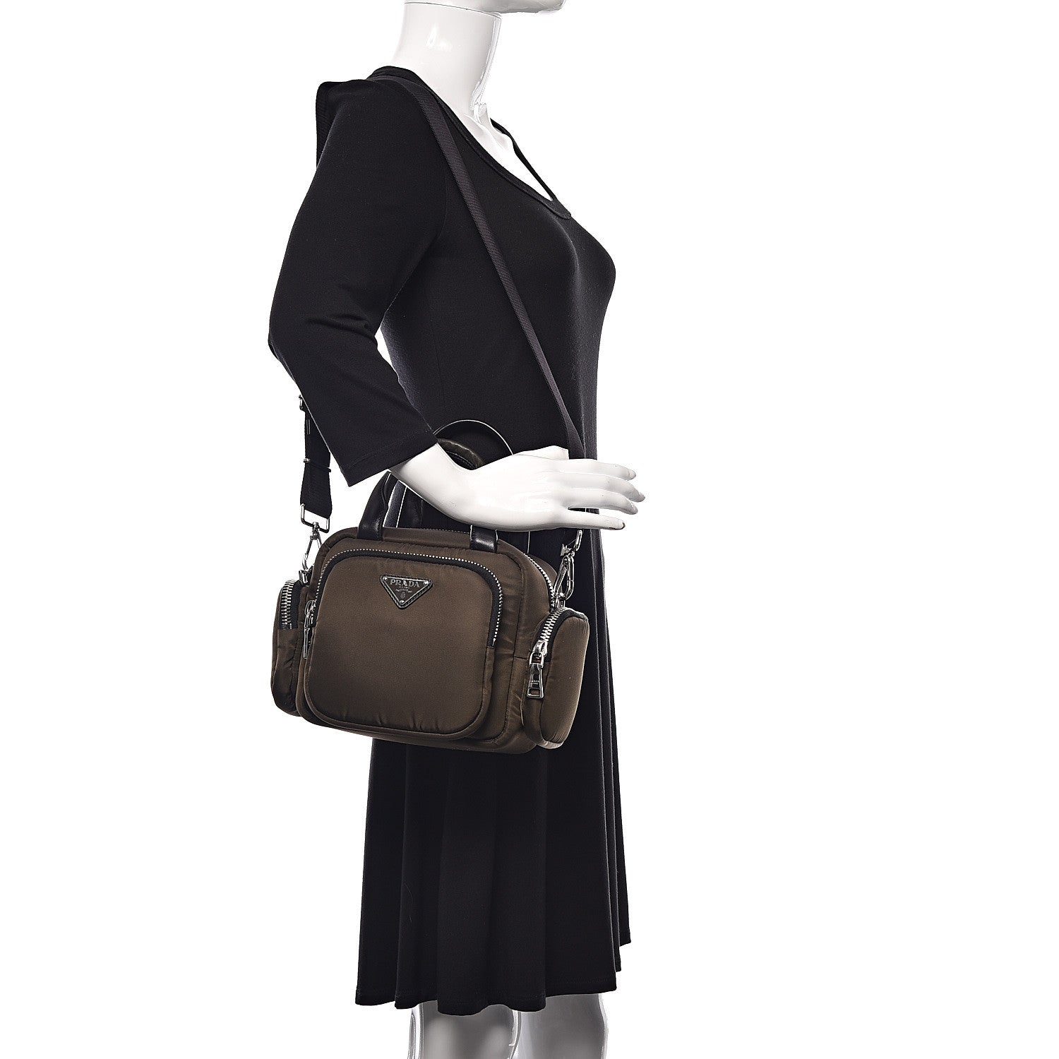 Prada Tessuto Nylon Pocket Top Handle Cargo Bag Mimetico Black 2 of 10