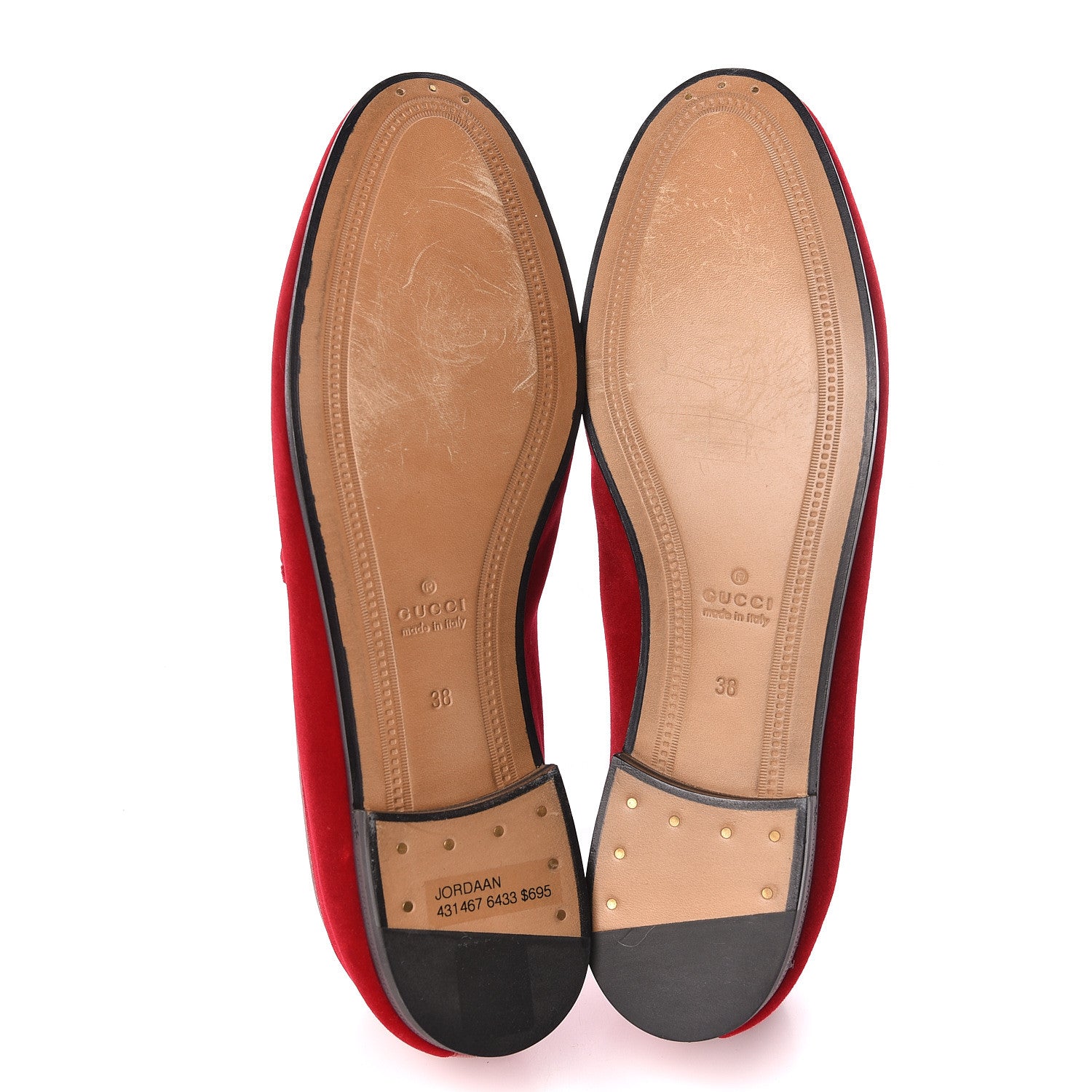 Gucci Velvet Horsebit Womens Jordaan Loafers 38 Hibiscus Red 5 of 10