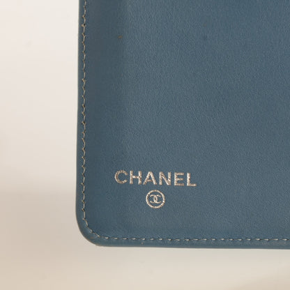 Chanel Patent Calfskin Quilted Yen Wallet Blue 6 of 8