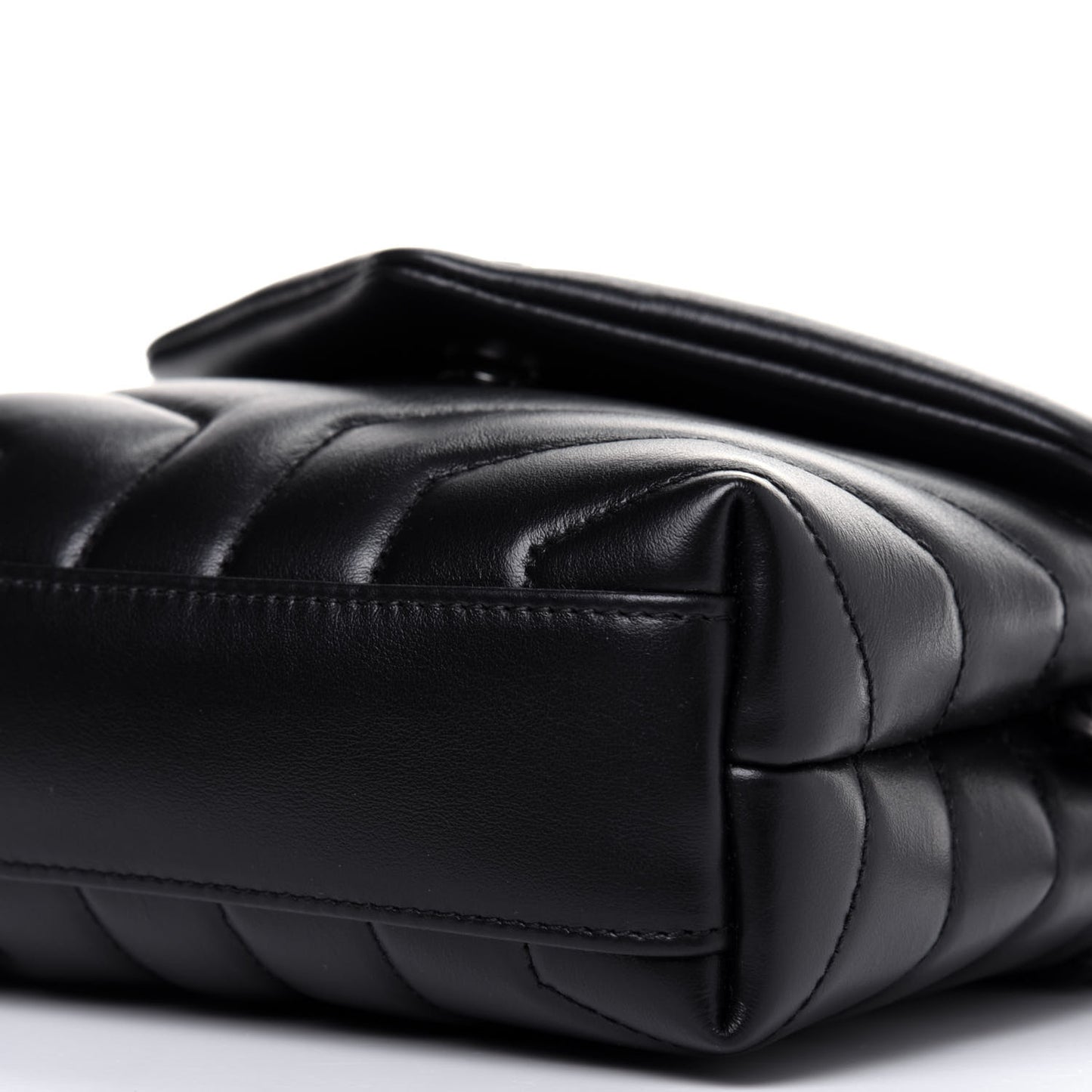Calfskin Y Quilted Monogram Toy Loulou Crossbody Bag Black