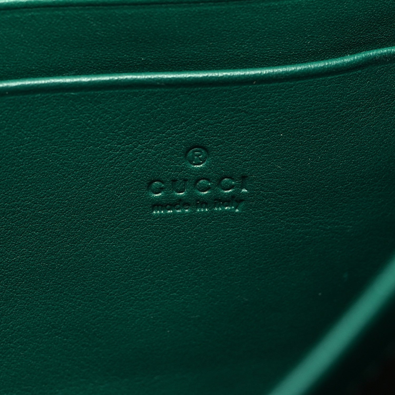 Gucci Calfskin Matelasse GG Marmont Chain Wallet Emerald Green 6 of 10