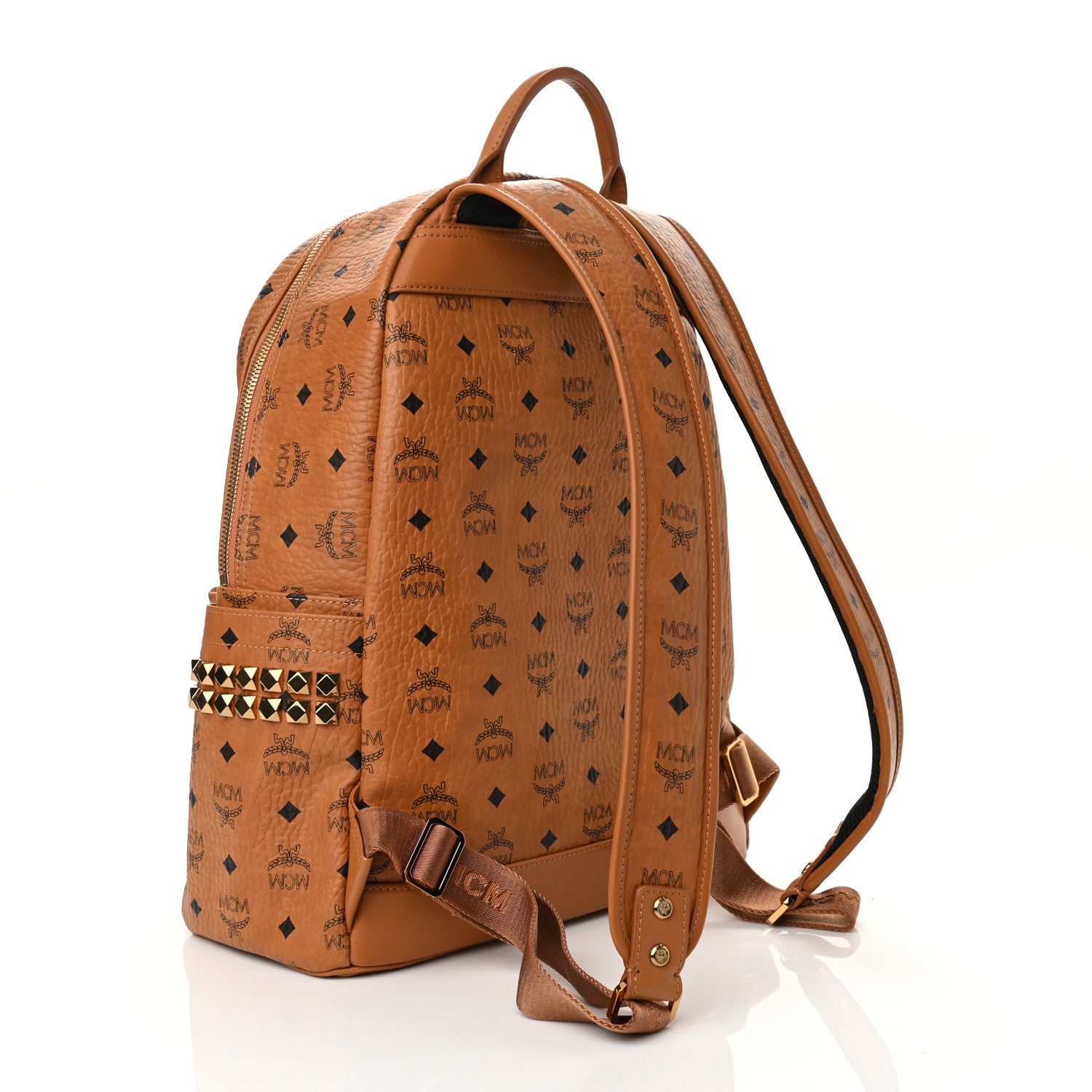 MCM Visetos Medium Side Studs Stark Backpack Cognac 2 of 8