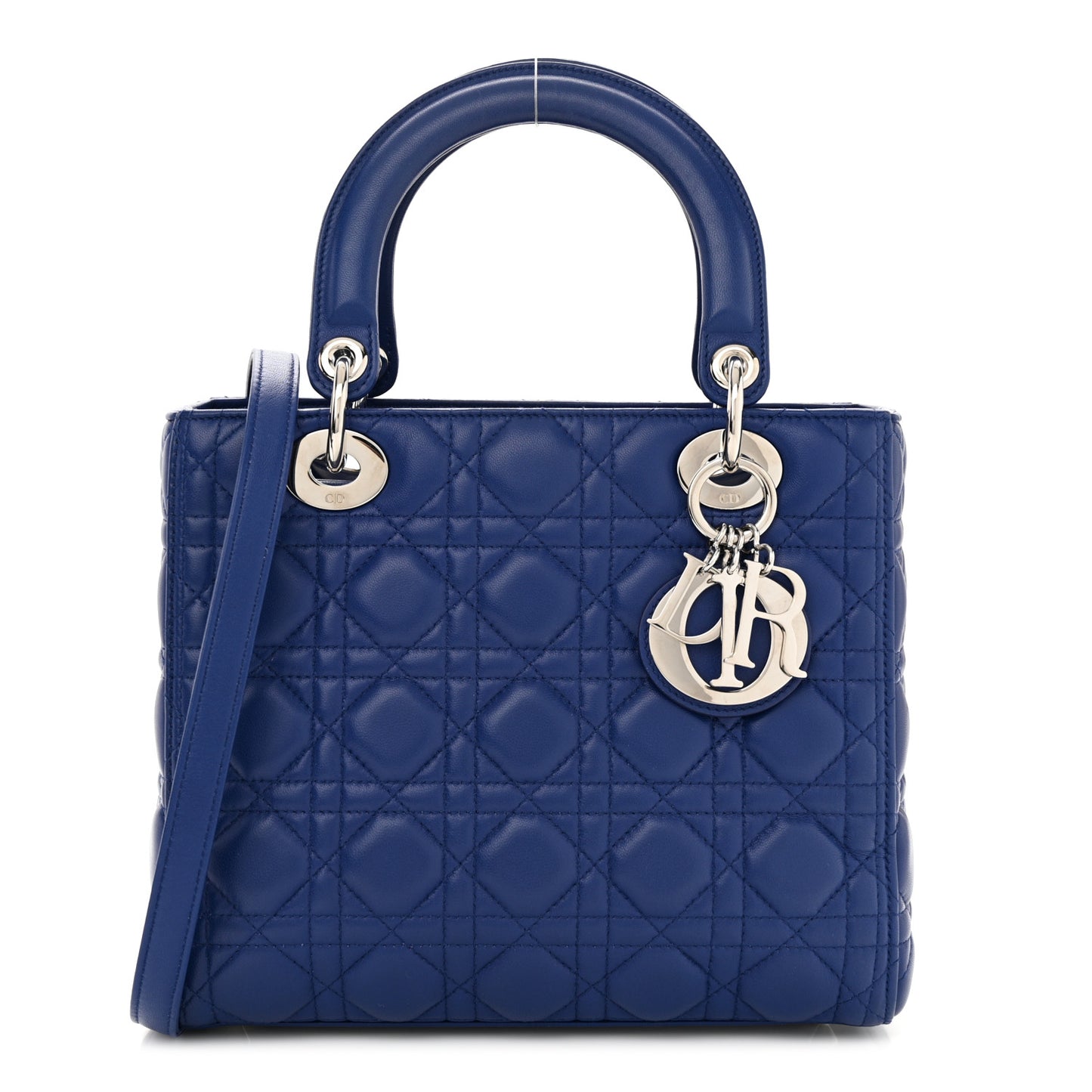 Lambskin Cannage Medium Lady Dior Blue