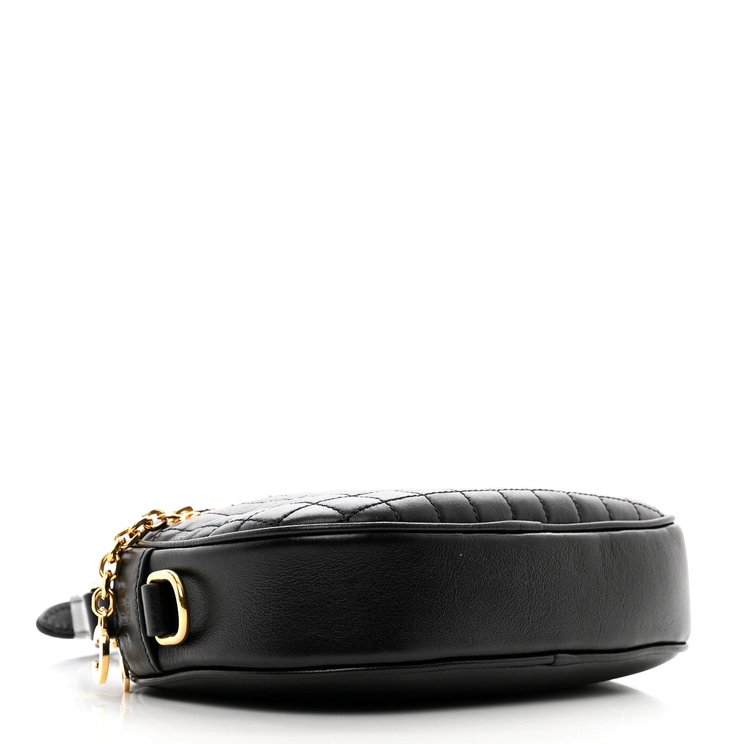 Celine Calfskin Quilted Small C Charm Bag Black 4 of 10
