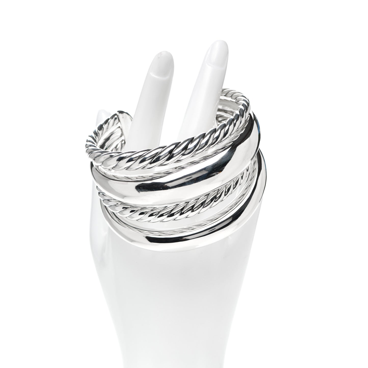 Sterling Silver Pure Form Four-Row Cuff Bracelet
