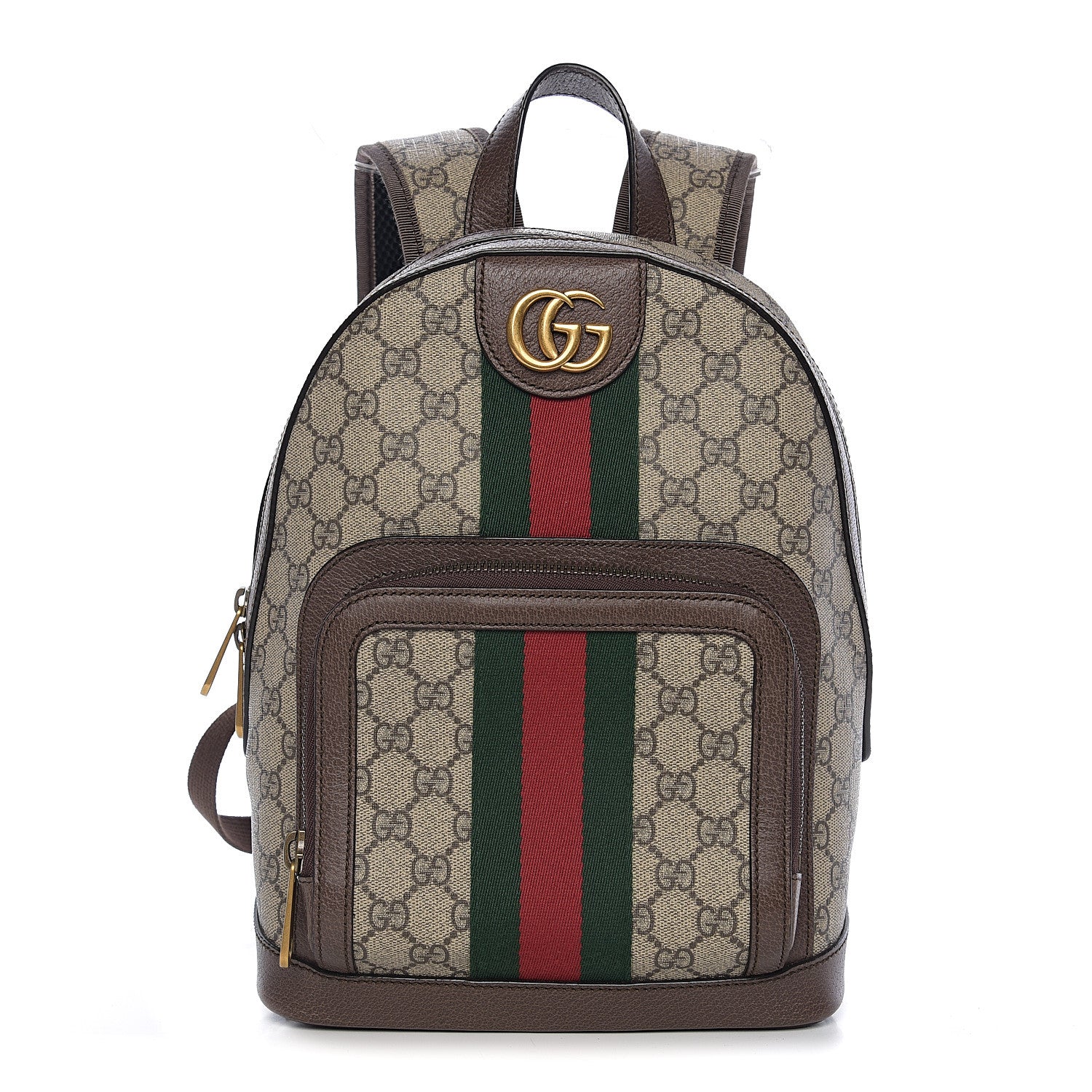 Gucci GG Supreme Monogram Calfskin Web Small Ophidia Day Backpack Beige Ebony New Acero 1 of 9