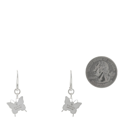 Gucci Sterling Silver Trademark Butterfly Drop Earrings 2 of 4